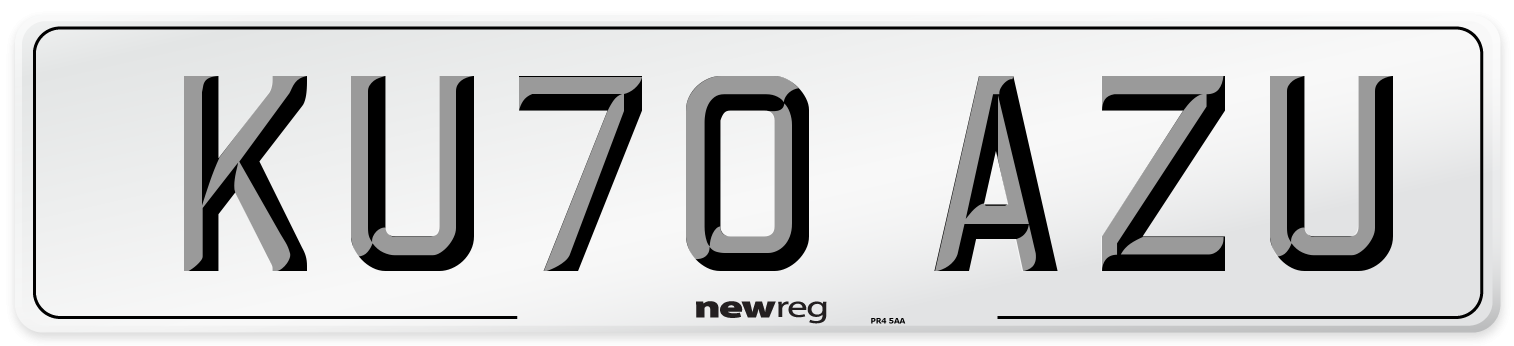 KU70 AZU Number Plate from New Reg